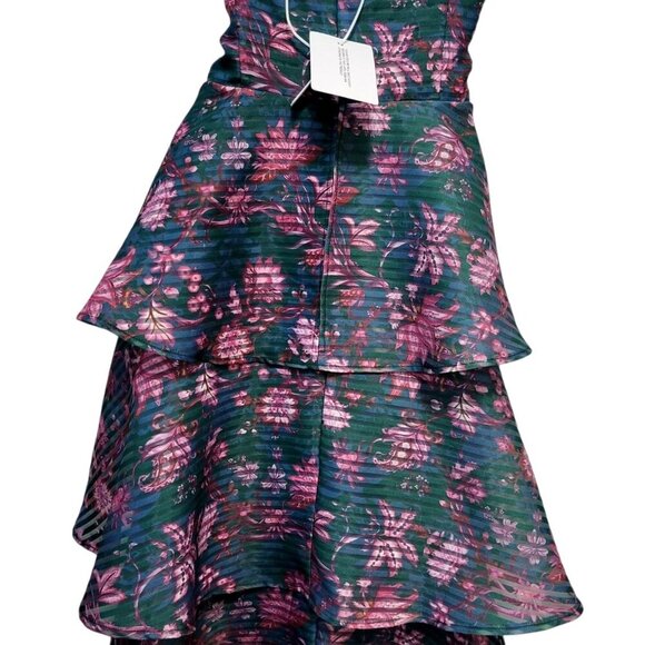 MARCHESA NOTTE Floral Tiered Fit & Flare Dress - Picture 8 of 14